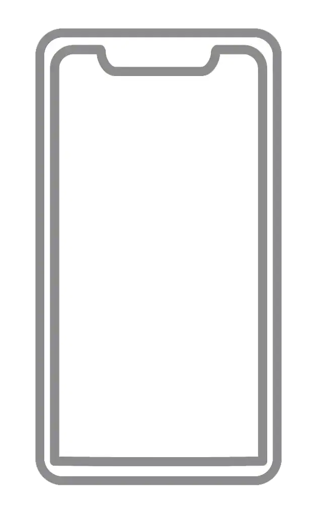Empty smartphone screen illustration for mobile app or tech design projects.