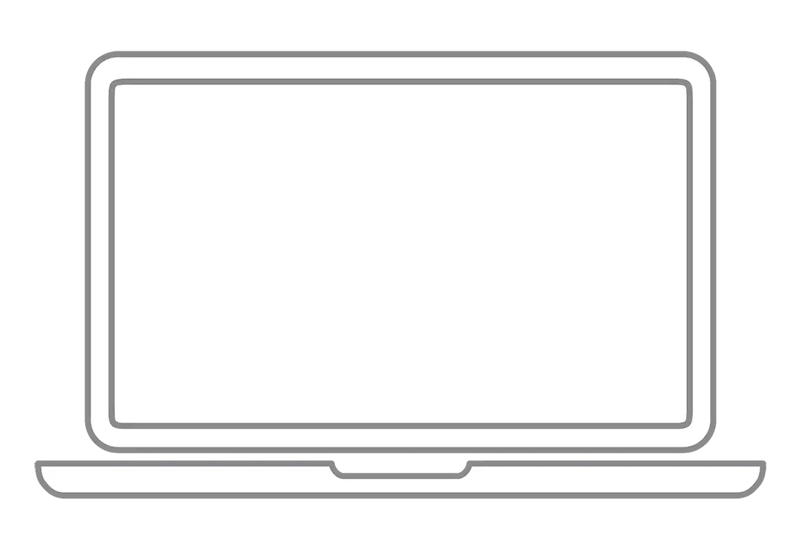 Laptop with modern touchscreen interface emphasizing digital transformation and rebranding strategies.